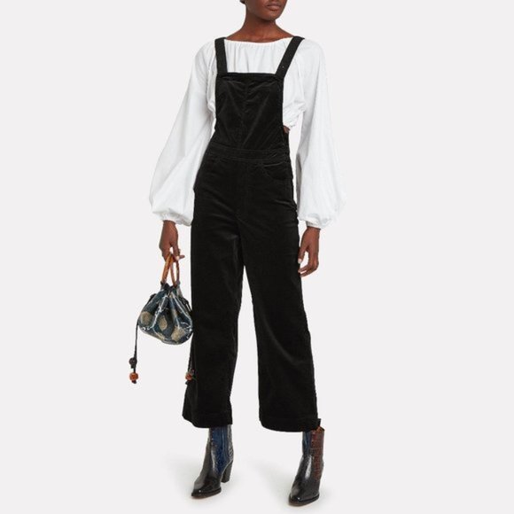 Mother The Greaser Soft Skills Ankle Velvet Overalls